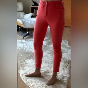 J. Crew coral / peach denim jeans, size 26, regular.